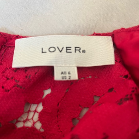Lover the Label 2 Guipure Crimson Lace Dress - Picture 6 of 7